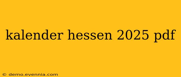 kalender hessen 2025 pdf