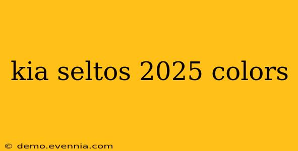 kia seltos 2025 colors