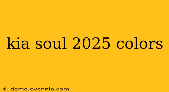 kia soul 2025 colors