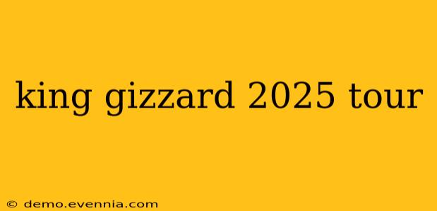 king gizzard 2025 tour