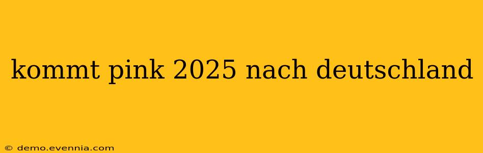 kommt pink 2025 nach deutschland