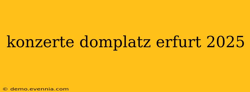 konzerte domplatz erfurt 2025