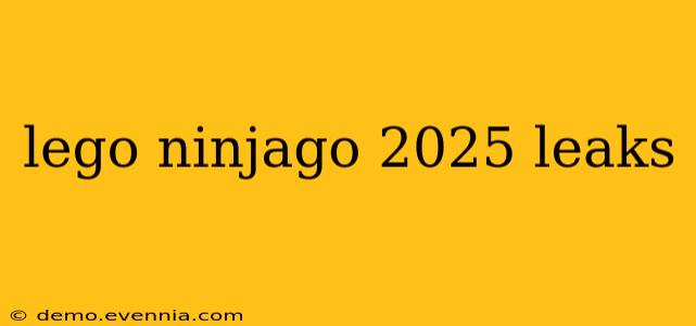 lego ninjago 2025 leaks