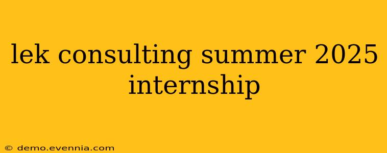 lek consulting summer 2025 internship