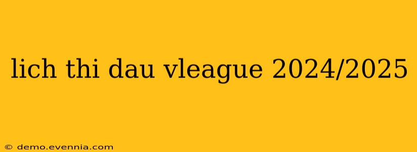 lich thi dau vleague 2024/2025