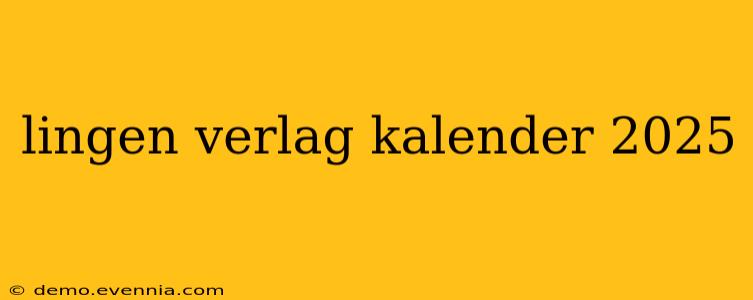 lingen verlag kalender 2025