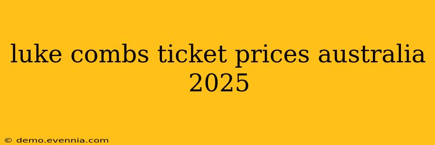 luke combs ticket prices australia 2025