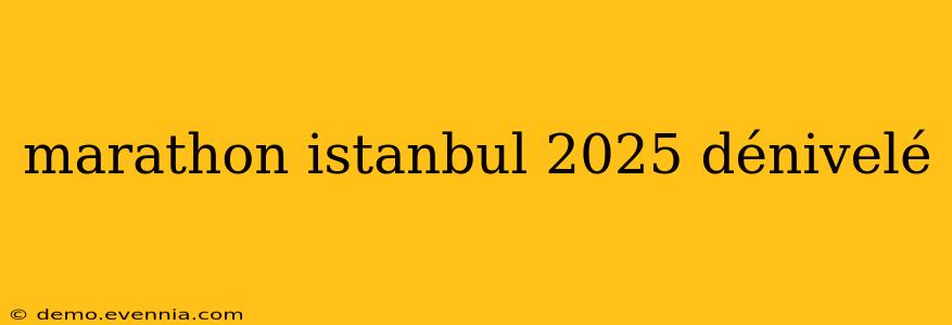 marathon istanbul 2025 dénivelé