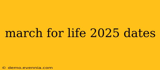 march for life 2025 dates