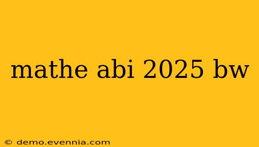 mathe abi 2025 bw