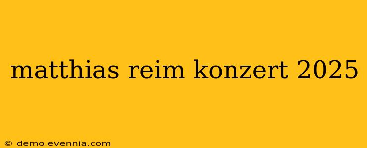 matthias reim konzert 2025