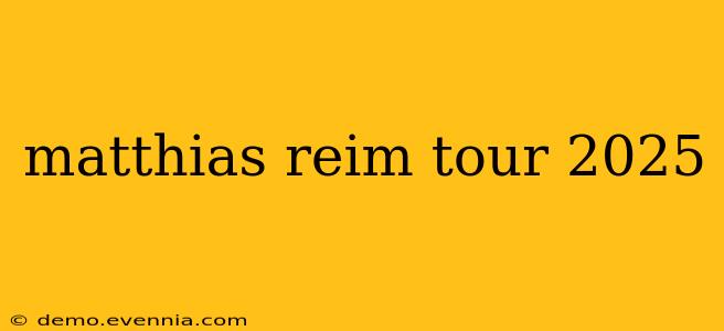 matthias reim tour 2025