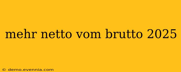 mehr netto vom brutto 2025