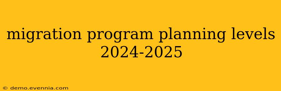 migration program planning levels 2024-2025