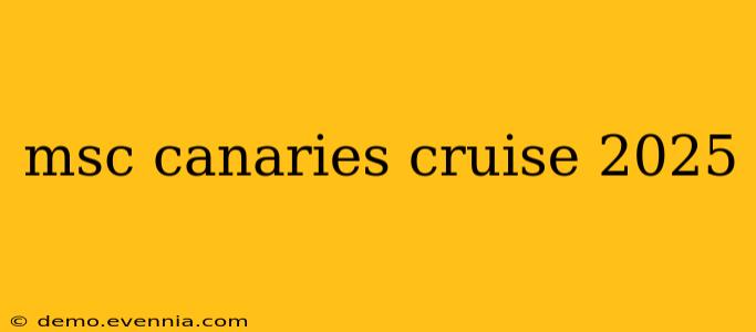 msc canaries cruise 2025