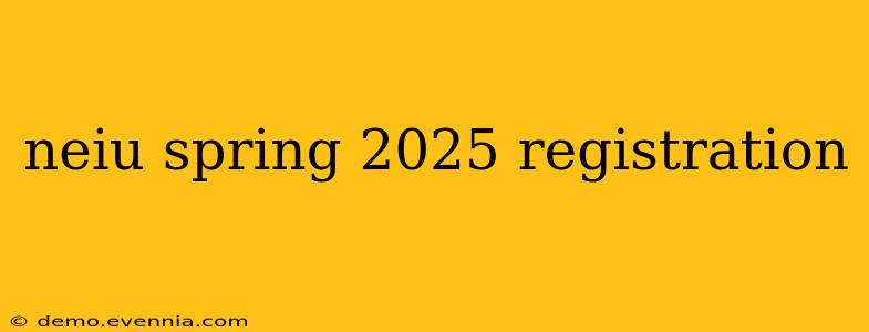 neiu spring 2025 registration