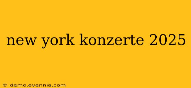 new york konzerte 2025