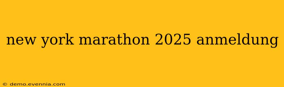 new york marathon 2025 anmeldung