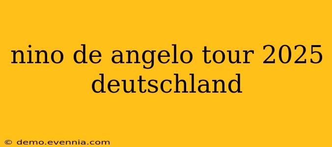 nino de angelo tour 2025 deutschland