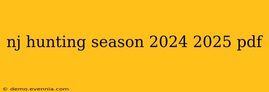 nj hunting season 2024 2025 pdf