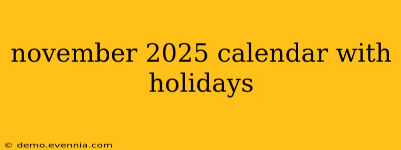 november 2025 calendar with holidays