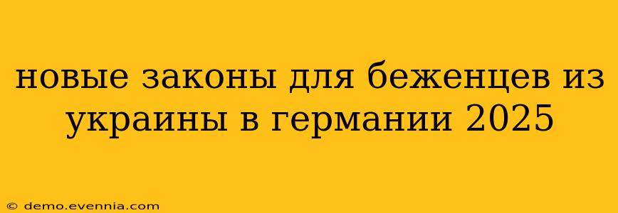 новые законы для беженцев из украины в германии 2025