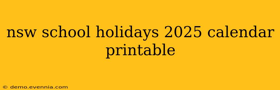 nsw school holidays 2025 calendar printable