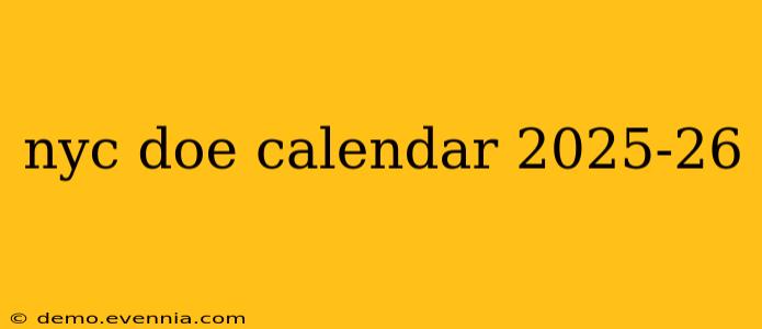 nyc doe calendar 2025-26