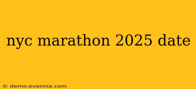 nyc marathon 2025 date