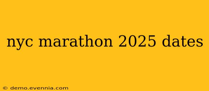 nyc marathon 2025 dates