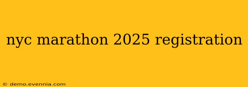 nyc marathon 2025 registration