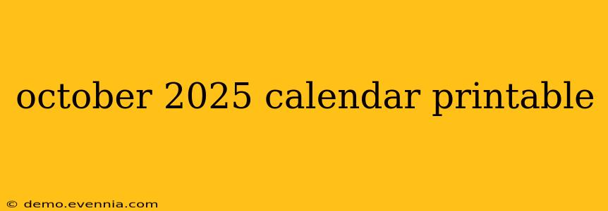 october 2025 calendar printable