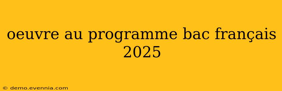 oeuvre au programme bac français 2025