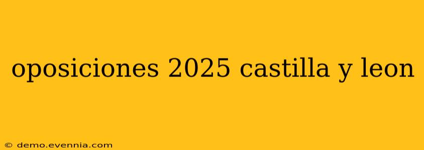 oposiciones 2025 castilla y leon