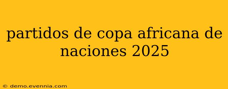 partidos de copa africana de naciones 2025