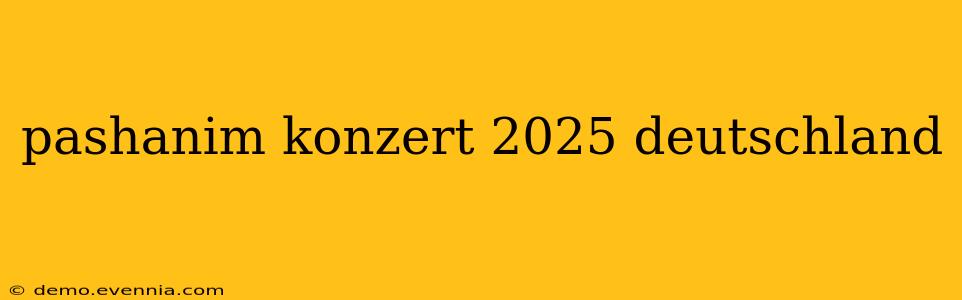 pashanim konzert 2025 deutschland