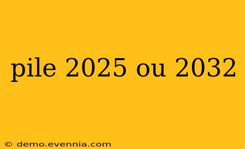 pile 2025 ou 2032