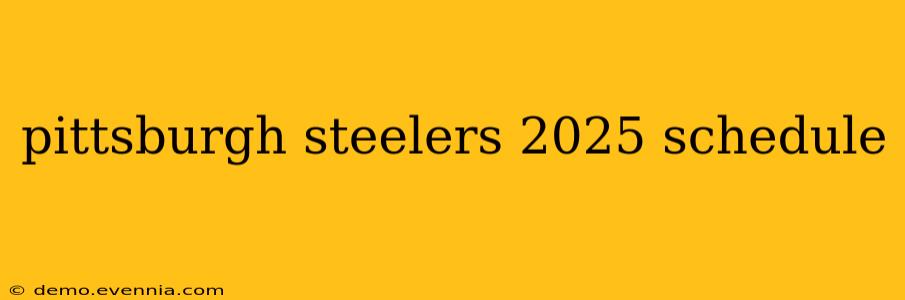 pittsburgh steelers 2025 schedule