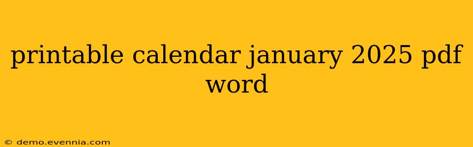 printable calendar january 2025 pdf word