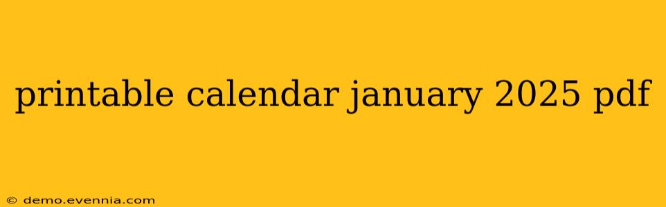 printable calendar january 2025 pdf