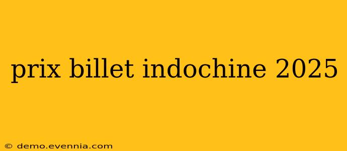 prix billet indochine 2025