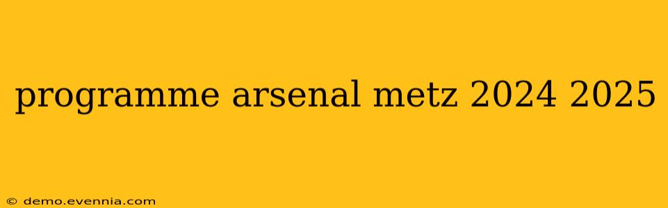 programme arsenal metz 2024 2025