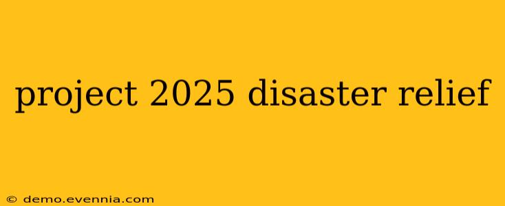 project 2025 disaster relief