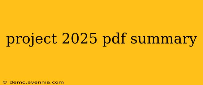 project 2025 pdf summary