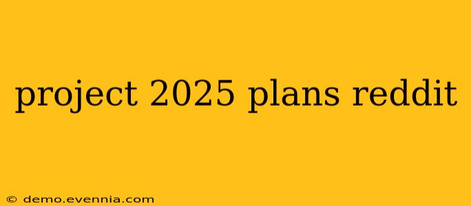 project 2025 plans reddit