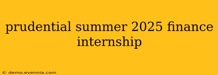 prudential summer 2025 finance internship