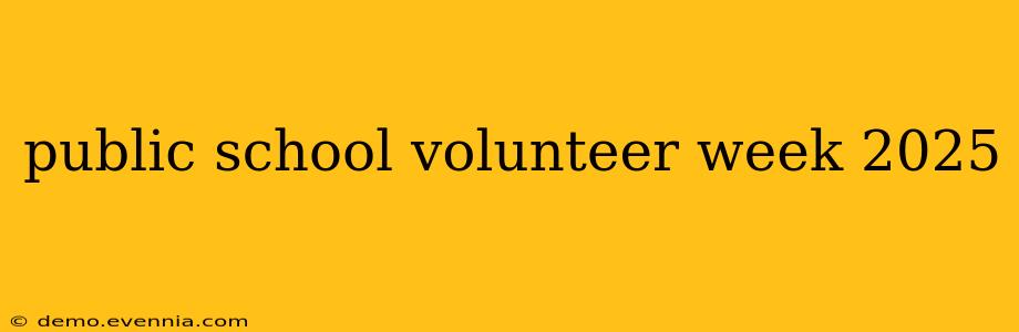 public school volunteer week 2025