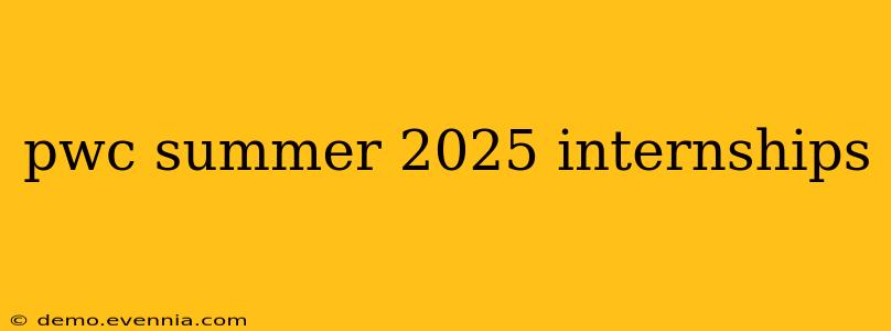 pwc summer 2025 internships