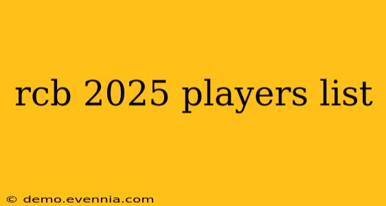 rcb 2025 players list