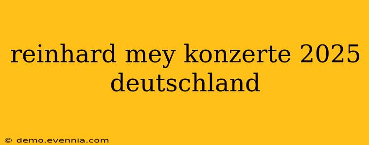 reinhard mey konzerte 2025 deutschland